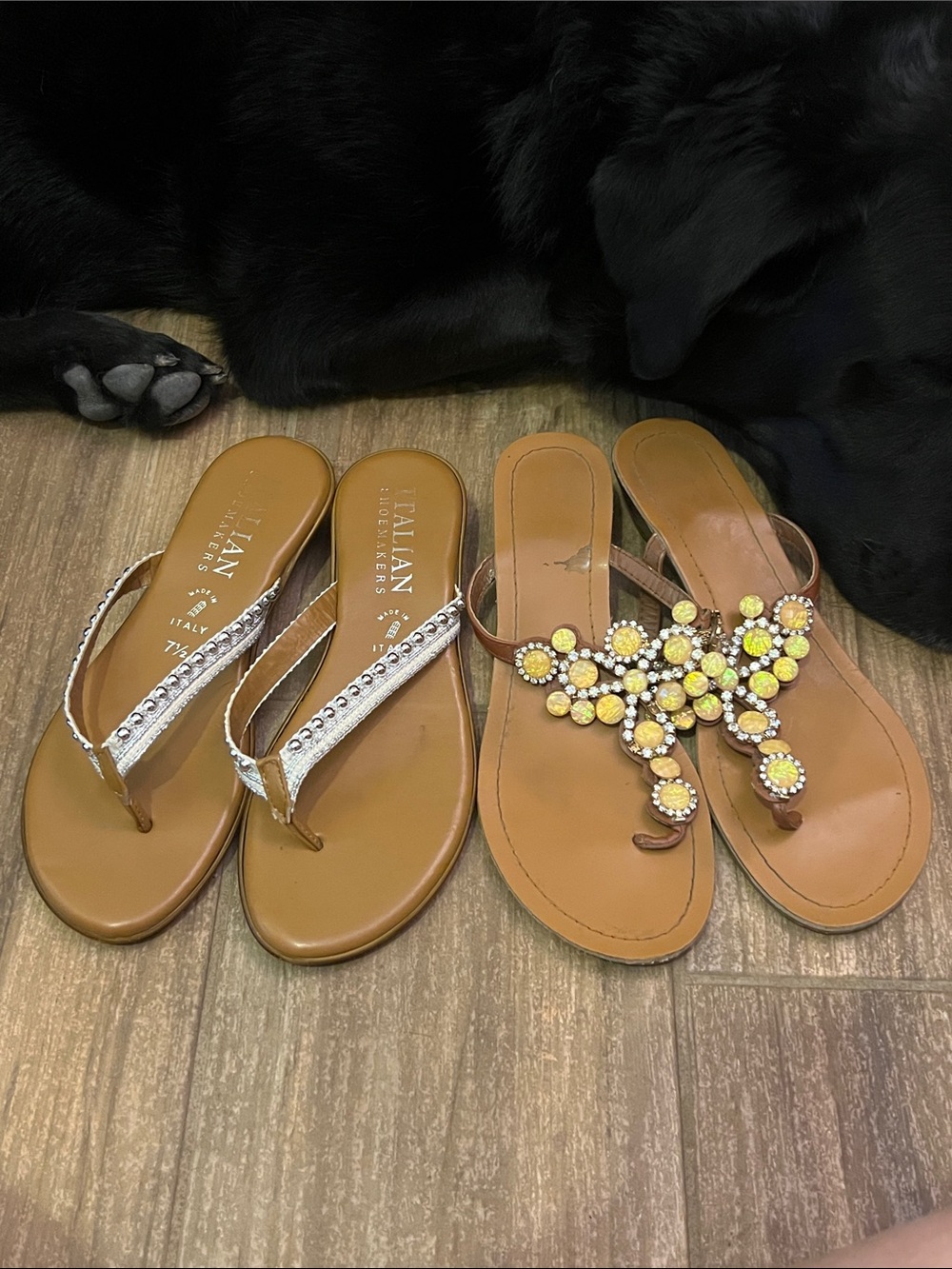 Lot of 2 pairs Madeline & made in Italy flats bling 7.5